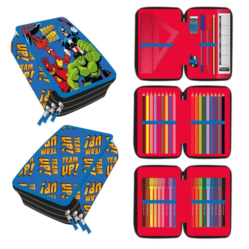 Estuche Plumier Vengadores Avengers Marvel triple