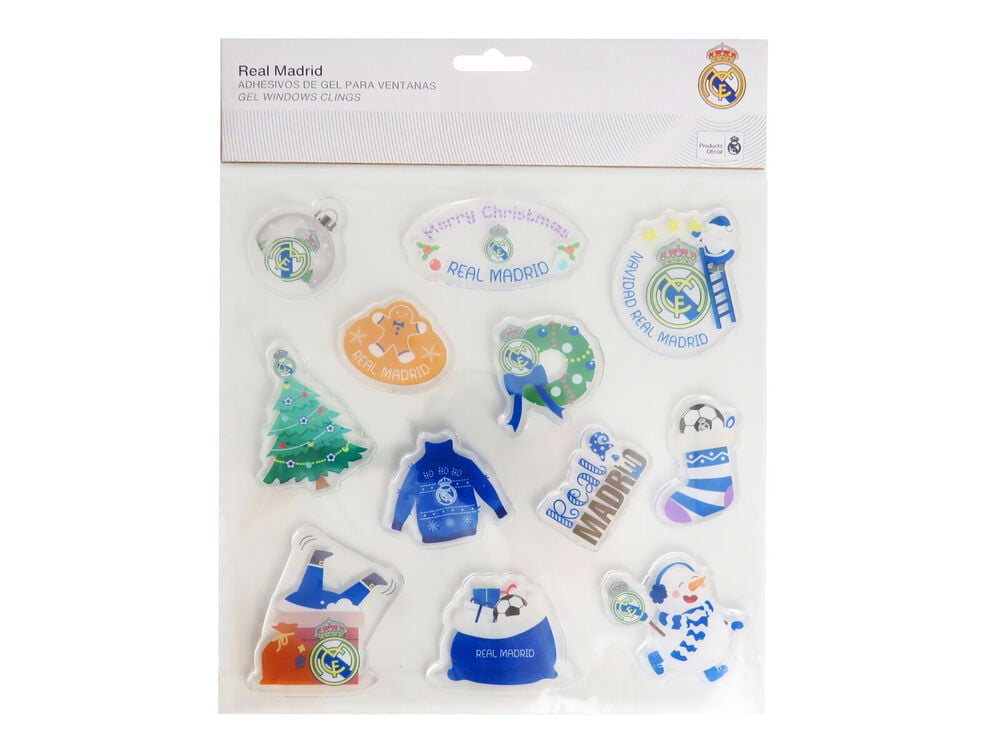 Pegatinas gel navidad ventana Real Madrid