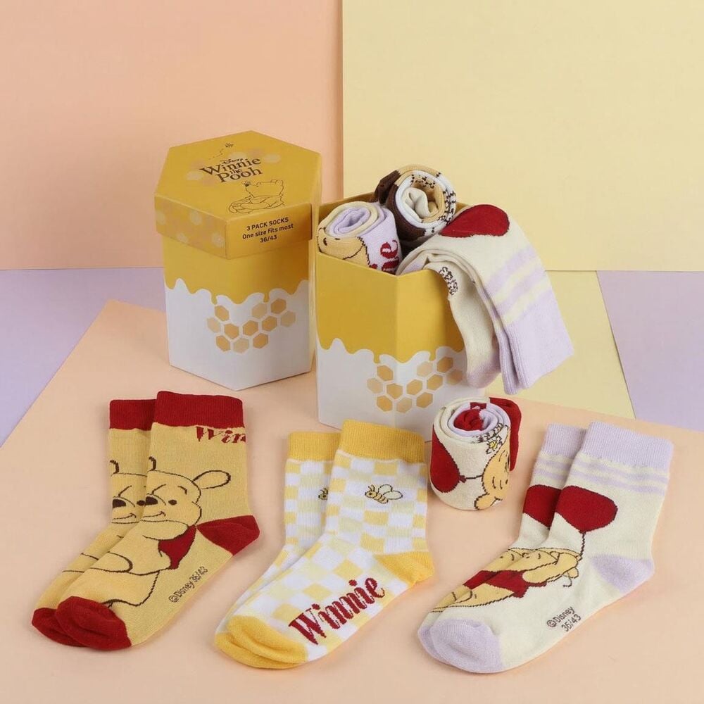 Set 3 pares calcetines Winnie the Pooh Disney adulto surtido