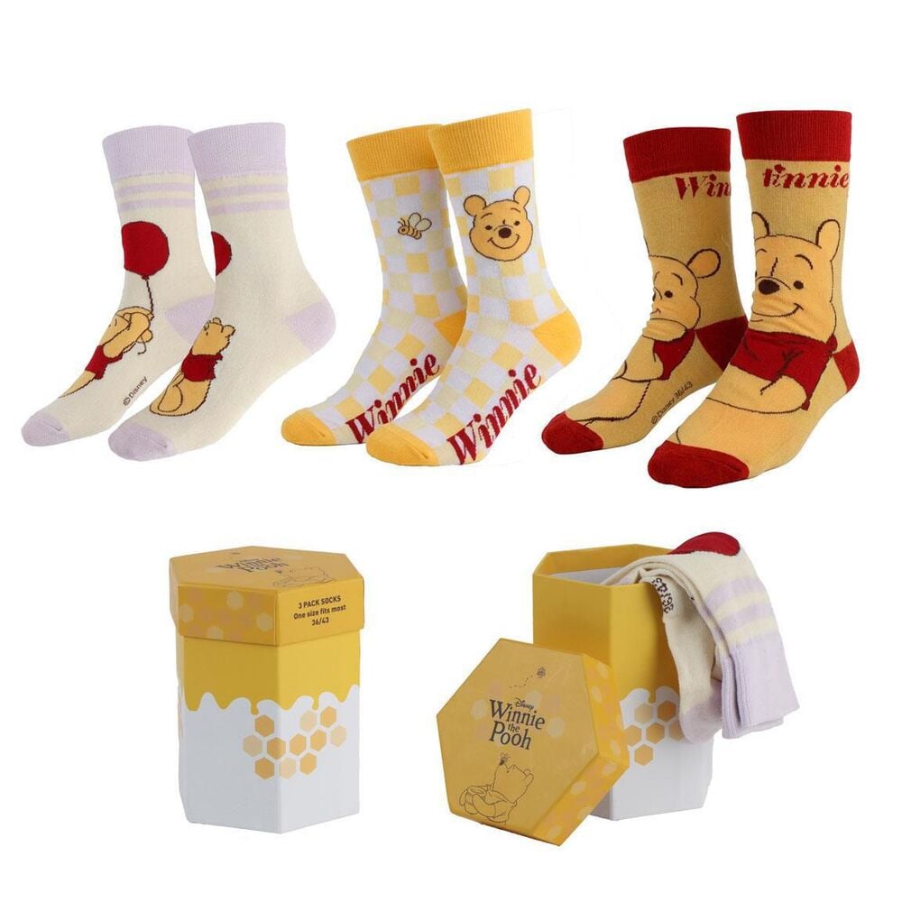 Set 3 pares calcetines Winnie the Pooh Disney adulto surtido