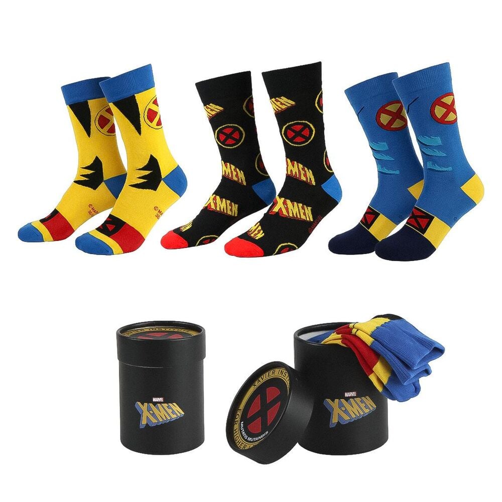 Set 3 pares calcetines  X-Men Marvel adulto surtido